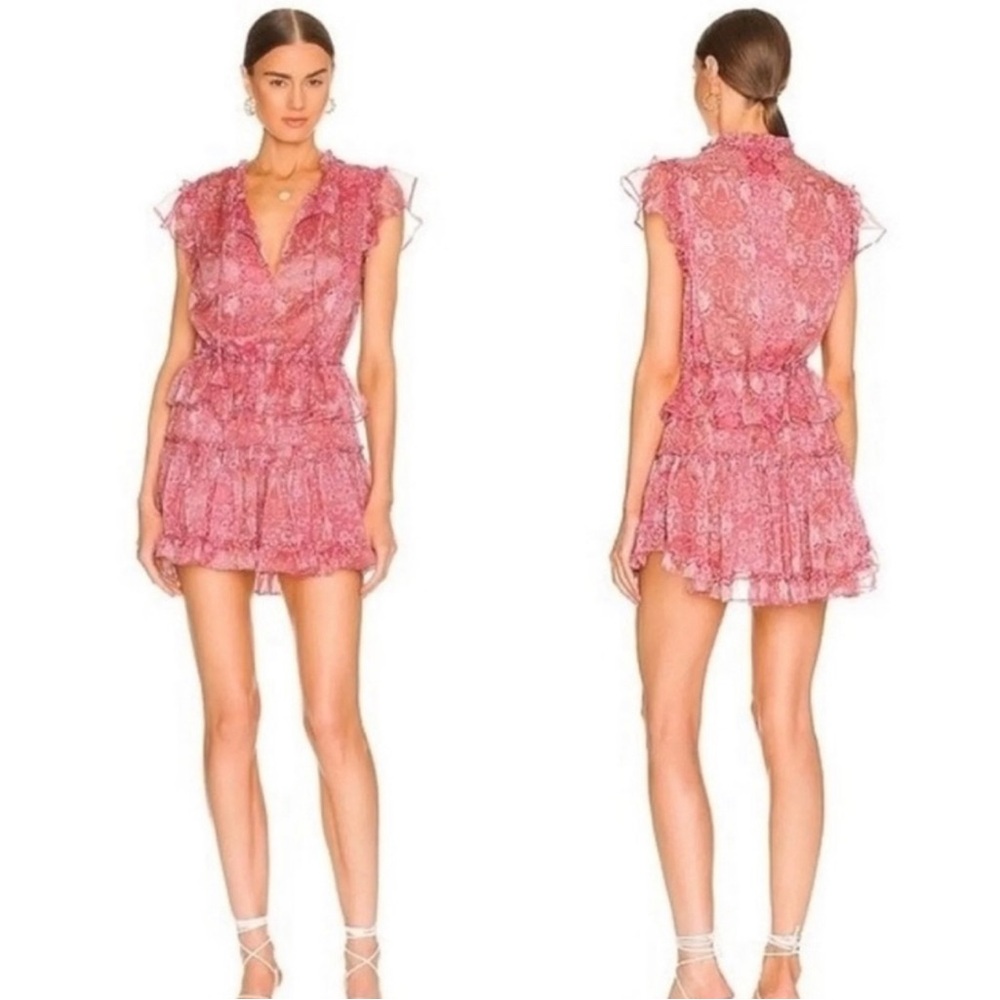 MISA LOS ANGELES Washed Rose Pink Lillian  Mini Dress